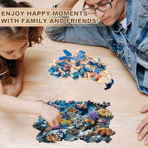 Wooden Puzzles for Adults, Deep Sea Wonderland Wood Puzzles Adult - color: Deep Sea Wonderland, size: Small