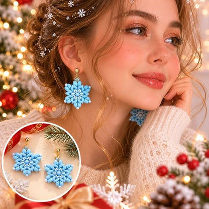 13 Pcs Holiday & Woodland Polymer Clay Cutters Set - Mushroom, Snowflake, Christmas Tree & Animal Shaped Clay Cutters for Polymer Clay Jewelry Making, Perfect Christmas & Animal Lover Gift - color: Snowflake