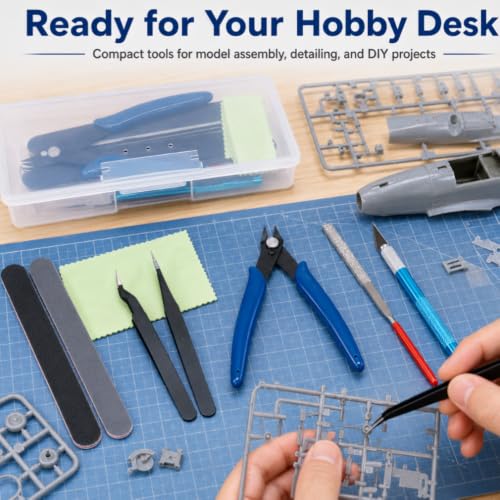 Model Tool Kit Precision Cutters Tweezers Knife with Storage Case for Model Building Maintenance and Assembly, 14Pcs - size: 14Pcs