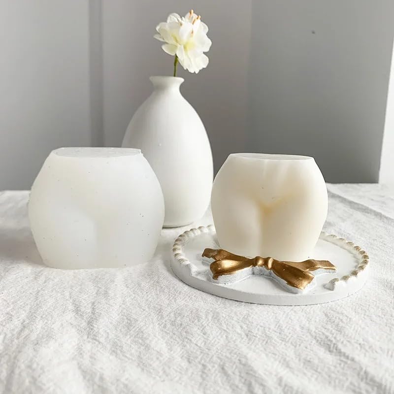 Candle Molds - Silicone Mold for Candles Making, DIY 3D Moulds for Soy Wax, Beeswax, Scented Candle, Valentine's Day Gifts (Butt) - color: Butt