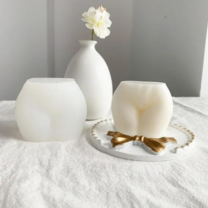 Candle Molds - Silicone Mold for Candles Making, DIY 3D Moulds for Soy Wax, Beeswax, Scented Candle, Valentine's Day Gifts (Butt) - color: Butt