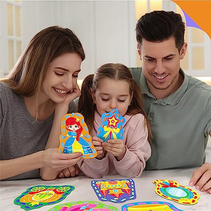 9 Pieces Kids Lacing Cards, Double Sided Sewing Cards in 9 Princess Theme Cards with 9 Colorful Laces, Imagination Development Lacing Toys Games for Children Educational and Learning Activity - color: Princess