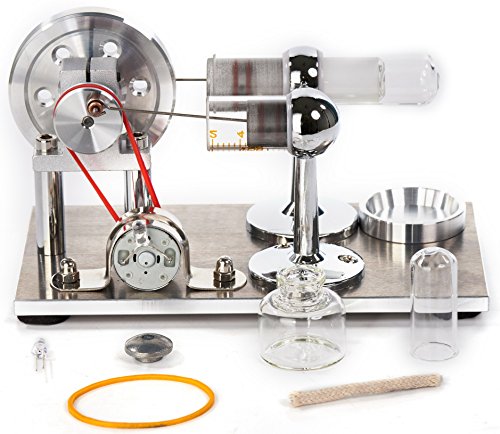 Sunnytech Hot Air Stirling Engine Motor Model Educational Toy Electricity Generator Colorful LED (SC001) - style: SC001