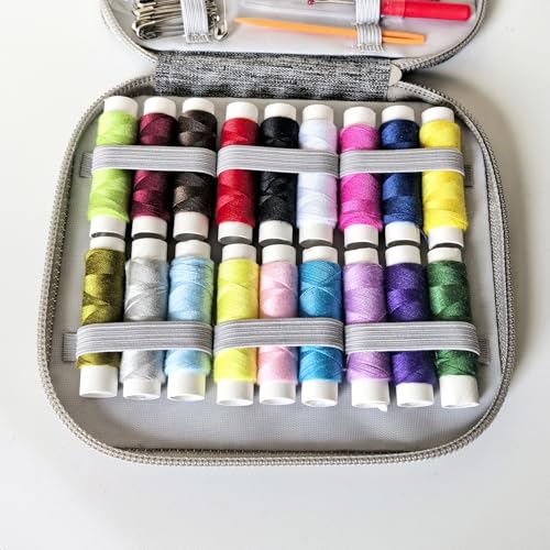 86pcs Sewing Kit with Grey Case,Marcoon Needle and Thread Kit with Sewing Supplies and Accessories for Kids,Adults,Beginner,Home,Travel,Emergency Including Scissors,Measure Tape,Needle Threader - color: Grey-86pcs
