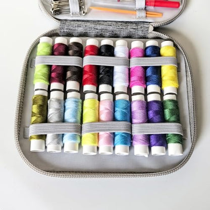 86pcs Sewing Kit with Grey Case,Marcoon Needle and Thread Kit with Sewing Supplies and Accessories for Kids,Adults,Beginner,Home,Travel,Emergency Including Scissors,Measure Tape,Needle Threader - color: Grey-86pcs