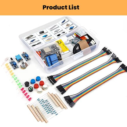 Basic Starter Kit for ESP32 ESP-32S WiFi Development Board, Beginner Electronics Learning Kit with Sensors and Modules, Arduino IDE Compatible, IoT Programming Starter Set