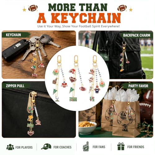 CraftyDream 558 Pcs Football Charm Keychain Making Kit DIY Name Bead Craft - style: Football