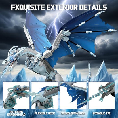 HJPLPXH Fantasy Ideas Ice Dragon Model Building Block Set - style: Ice Dragon