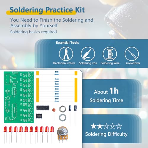 1pcs EIELE Adjustable Speed Running Lights Soldering Electronic Kits for Teenagers to Practice DIY Soldering Projects led Soldering kit Electronics Component Fun kit - size: 1pcs