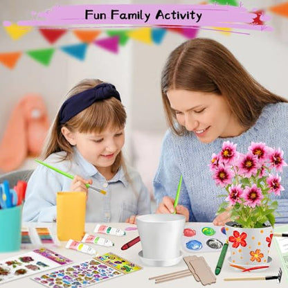 Paint & Plant Children’s Gardening Kit for Girls Boys Toys Garden Flower Gardening Gift for Kids Flower Pots Seeds Art Craft Grow Garden Planting Set for Kids Age 4 5 6 7 8 9 10 11 12 13 14 Years Old