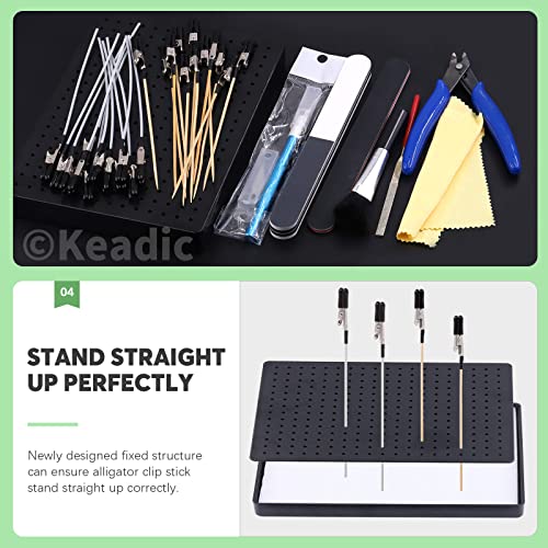 Keadic 37Pcs Model Tool Paint Kit Includes Professional Model Basic Tools, Painting Stand Base Holder and Alligator Clip Sticks Modeling Tools for Airbrush Hobby Model Building Parts Assemble
