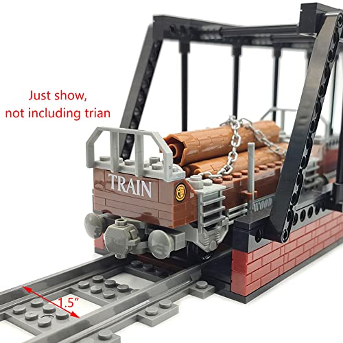Classic Train Building Bridge City Passenger Express Train Tracks Toys Accessories Railroad Construction Building Block Compatible with Major Brand (Black Bridge) - style: Black bridge