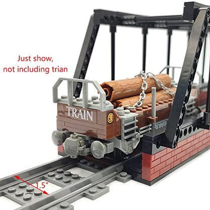 Classic Train Building Bridge City Passenger Express Train Tracks Toys Accessories Railroad Construction Building Block Compatible with Major Brand (Black Bridge) - style: Black bridge