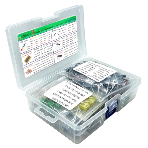 Electronic Component Kit, 1800 Pcs, LED Diodes, Resistors & Capacitors