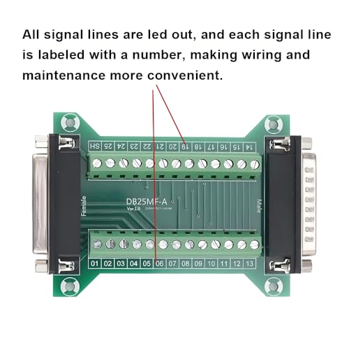 2PCS RS232 DB25 Female and Male Connector in One Breakout Board - style: DB25