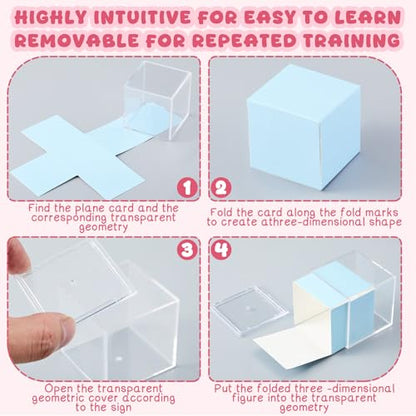 Faccito 8 Pcs 8 Styles 2D & 3D Geometric Solids Math Manipulatives - style: 8 Styles