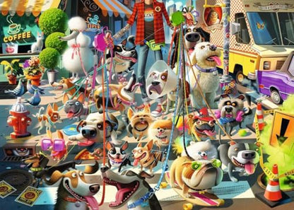 Ravensburger - The Dog Walker - 1000 Piece Jigsaw Puzzle - Vibrant, Bold Colors and Laugh Inducing Details of an Over-Committed Dog Walker - Premium Quality - Puzzles for Adults - style: The Dog Walker