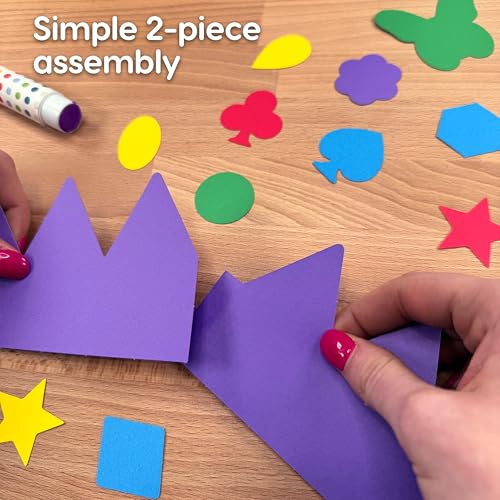 FreshCut Crafts DIY Birthday Crown Kit, Makes 12, Jewel Colors - color: Jewel