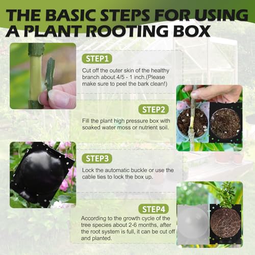 12 Pcs Air Layering Propagation Kit with Zip Ties, Half Transparent, 6S+6M - color: 6 Pieces Small + 6 Pieces Medium