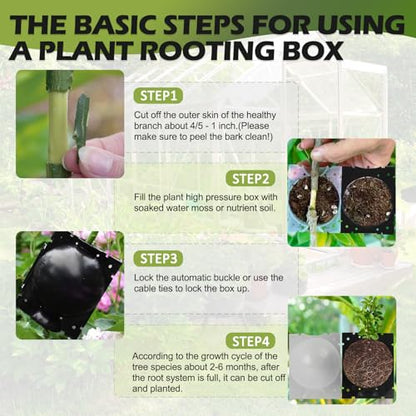 12 Pcs Air Layering Propagation Kit with Zip Ties, Half Transparent, 6S+6M - color: 6 Pieces Small + 6 Pieces Medium