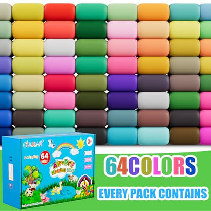 Air Dry Clay Kit for Kids – 64 Colors 15g Each, Non-Toxic Modeling Clay Set - color: 64 Colors