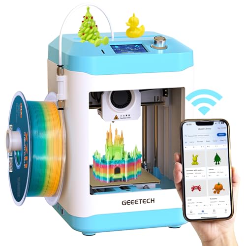 Fully Assembled Mini 3D Printer for Kids & Beginners with WiFi- Complete Starter Kit with Auto Leveling 3D Printer, 1 Roll of Filament, and SD Card, High-Speed, Fully Open Source, for Home & School - size: Mini M1S