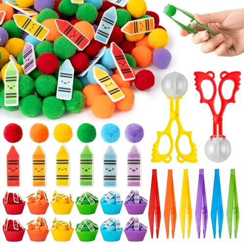 EZdhuawuse Crayon Sensory Bin Fillers, 321Pcs Back to School Fine Motor Set