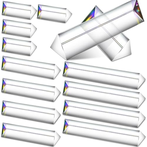 Kanayu 12 Pcs Clear Triangular Prism Optical Glass,2.5 in,6 in, 8 in - size: 2.5 Inch, 6 Inch, 8 Inch