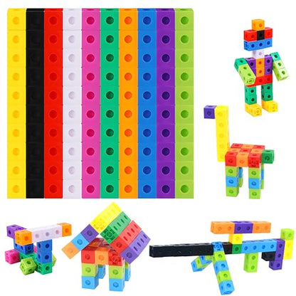 SpriteGru Math Linking Cubes, Set of 100 Math Cubes Manipulative Connecting and Counting Snap Blocks for Early Math and Construction, Educational Toy for Preschool, Kindergarten, Homeschool - style: 100-Cubes