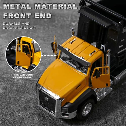 AIUAZA 1/50 Ratio die-Casting Engineering Construction Vehicle, Dump Truck, Excavator, Mixer, Alloy Collection Model car, Boy's Door Opening Pull Back car Toy (Dump Truck) - color: Dump Truck