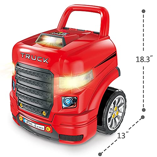 iPlay, iLearn Large Truck Engine Toy, Kids Mechanic Car for Toddler Age 3-5