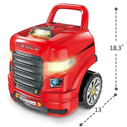 iPlay, iLearn Large Truck Engine Toy, Kids Mechanic Car for Toddler Age 3-5