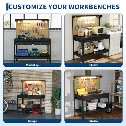 48 in Heavy-Duty Garage Workbench Work Table with 2 Drawers