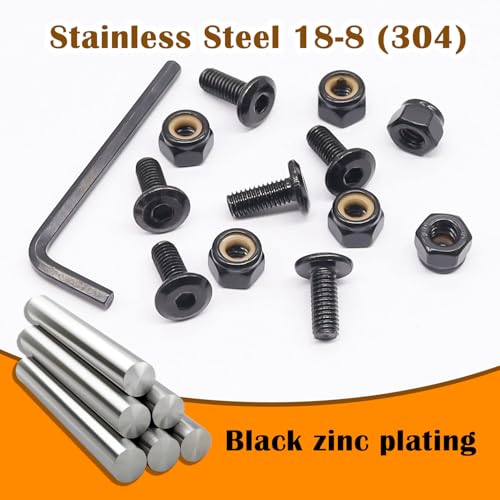 weideer 30pcs 1/4-20 x 1-1/4" Nuts and Bolts Kit, Stainless Steel 18-8 (304) Flat Head Hex Socket Cap Furniture Bolts,Nylon Insert Hex Lock Nuts K-181 - size: 1/4-20 x 1-1/4", style: Flat Head Hex