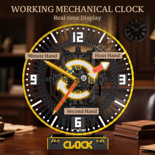Mould King Cyberpunk Grand Clock Building Set 10160, 3675+ PCS Motorized DIY Clock Model with Mechanical Gears, APP Control & Real-Time Display, Advanced Engineering Toy for Adults & Teens 14+ - color: Black