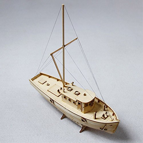 HAPYLY Scale DIY Hobby Wooden Ship Science Equipmen Assembly Model Boat Kits Sailing Boat Kit Decor Toy Gift (1:30) - size: 1:30