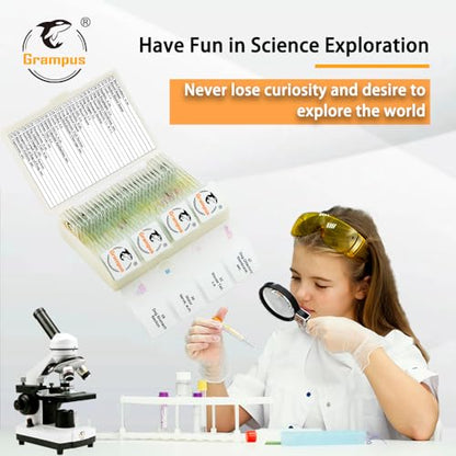 30 Prepared Microscope Slides with Specimens for Kids Students - Animal Microscope Slide Sets for Biological Lab, Children's Science Education, Homeschooling - style: 30PCS Animals
