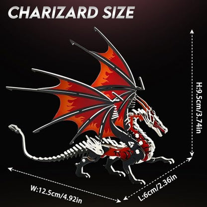 3D Metal Model Kits, Mechanical Fire Breathing Dragon 3D Puzzles - color: A2-fire Breathing Dragon