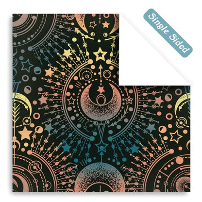 Scrapbook Paper, 24 Sheets 6"×6” 160gsm Single-Sided Patterned Cardstock - color: 24 sheets-celestial whispers