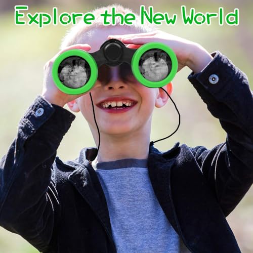 Scotamalone Kids Binoculars Shock Proof Toy Binoculars Set for Age 3-12 Years Old Boys Girls Bird Watching Educational Learning Hunting Hiking Birthday Presents - color: green, size: one pc