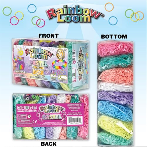 Rainbow Loom Treasure Box Pastel Edition - 8,000 Rubber Bands & 2 Happy - style: Pastel