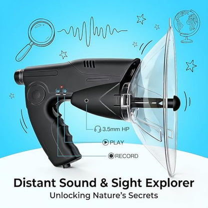 HAUSBELL Parabolic Listening Kit-Bionic Ear & 8X Monocular with Headphones