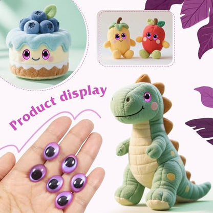 TOAOB 28pcs Purple Oval Safety Eyes with Washers 13 x 18mm Stuffed Animals Craft Plastic Doll Eyes for DIY Amigurumis Crochet Puppet Making - color: Purple