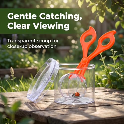 2Pcs Orange and Green Nature Exploration Tools Bug Insect Catcher Scissors Tongs Tweezers Clamp Cleaning Tool