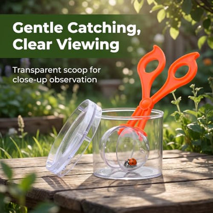 2Pcs Orange and Green Nature Exploration Tools Bug Insect Catcher Scissors Tongs Tweezers Clamp Cleaning Tool