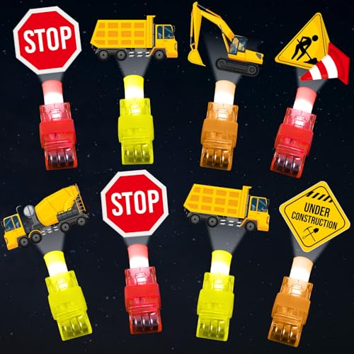 CHUNNIN 36 Pcs Construction LED Finger Lights Vehicles Party Favors - style: Construction