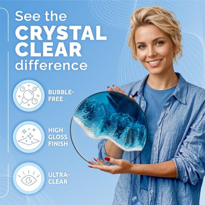 Craft Resin Crystal Clear Epoxy Resin Kit - Food Safe, UV Resistant - 2 Gal - size: 2 Gallon