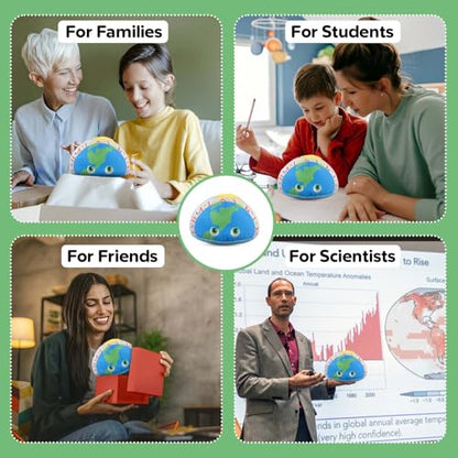 Thunderheads Greenhouse Effect Plush, Educational Earth Plushie with Fact Card, Soft Collectible STEM Tool for Environmental and Climate Science, Sustainable Weather Gift for Educators,& Scientists
