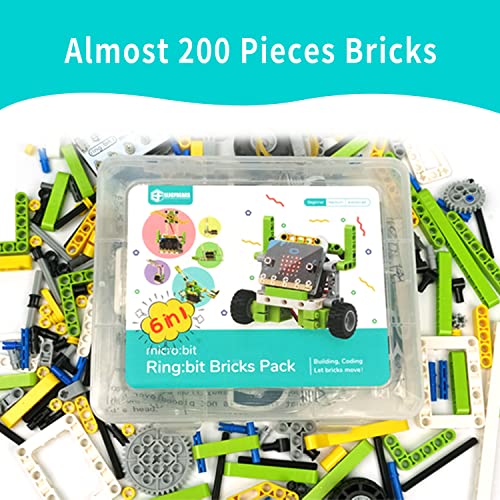ELECFREAKS microbit Ring:bit 6-in-1 Starter Kit, Programmable Makecode Coding Learning Kit with 200+ Building Blocks(Without Micro:bit) - size: Small