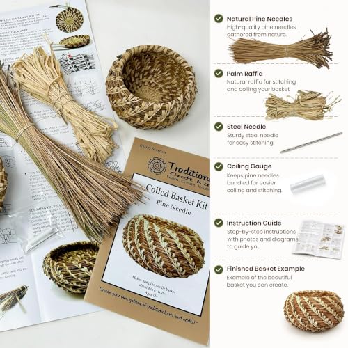 Coiled Pine Needle Basket Weaving Kit